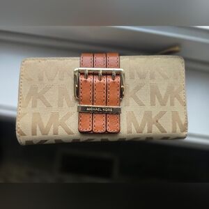 Michael Kors Beige and Cognac Wallet